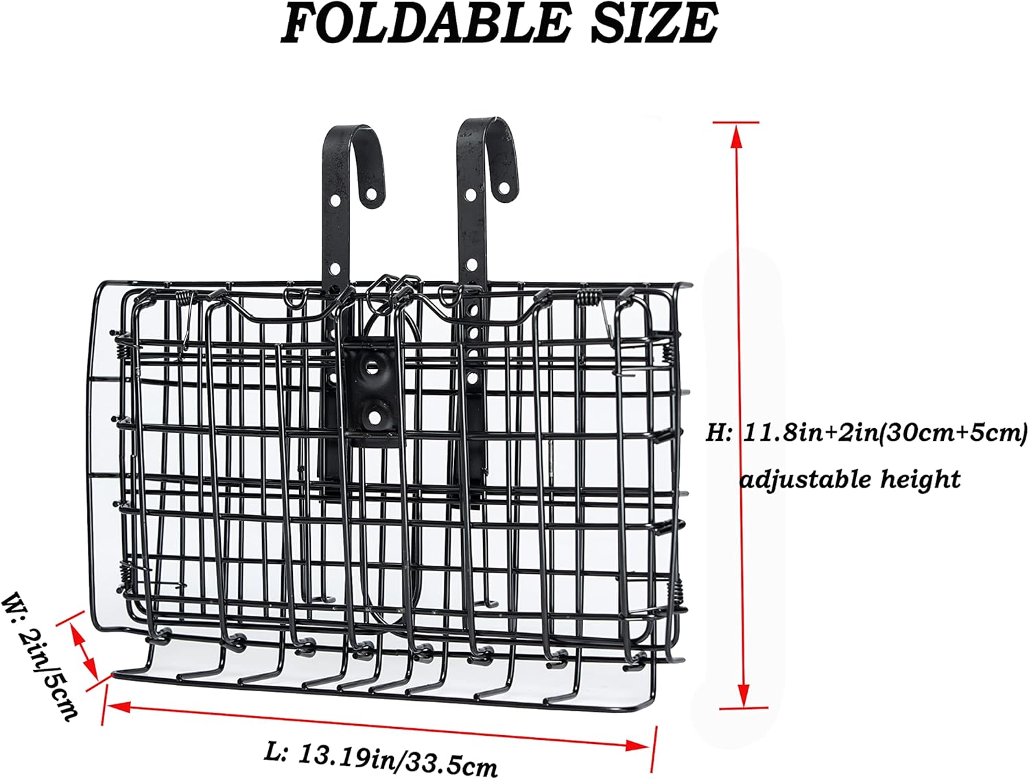 Folding Front Bicycle Basket Steel Black E946