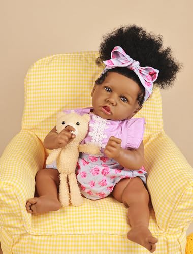 22.8 Inch Realistic African American Baby Doll with Soft Body K201