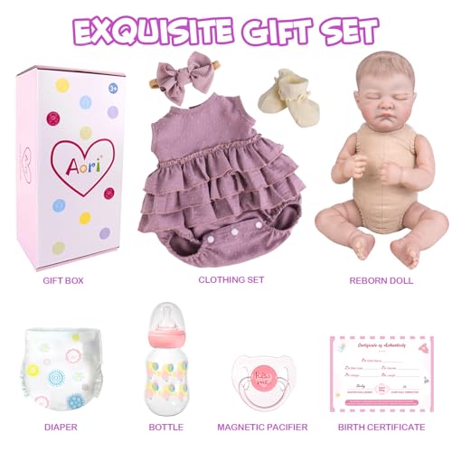 Lifelike Reborn Baby Girl Doll 20 Inch with Poseable Limbs and Feeding Kit O517460
