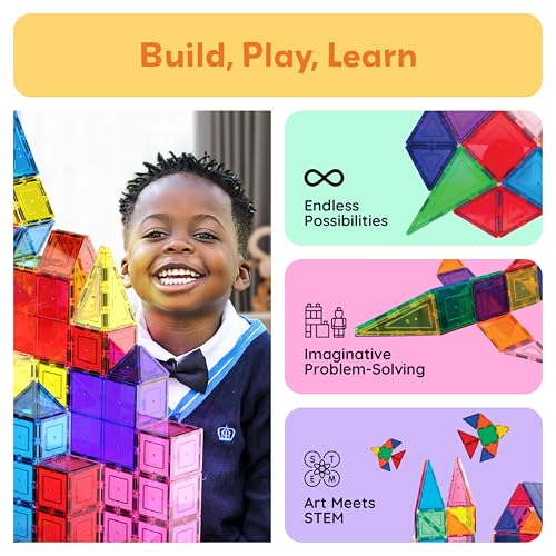 Magnetic Building Tiles 100 Piece Set 3D Blocks Construction Playboards K48338