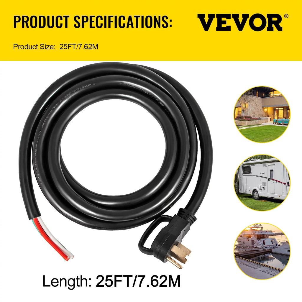 RV Extension Cord 25ft 50Amp, Heavy Duty Generator Cord Y5962