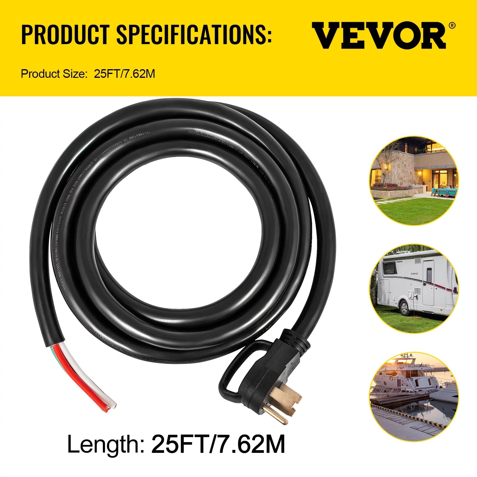 RV Extension Cord 25ft 50Amp, Heavy Duty Generator Cord Y5962