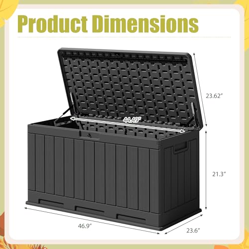 30 Gallon Waterproof Resin Deck Box for Outdoor Patio and Garden Storage Q30388
