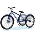 Vanell Adults Mountain Tricycles, 7-Speed 3-Wheeled Mountain Bikes 24/26/27.5inch & Basket, Front Suspension, Disc Brakes for Safe & Fast Braking