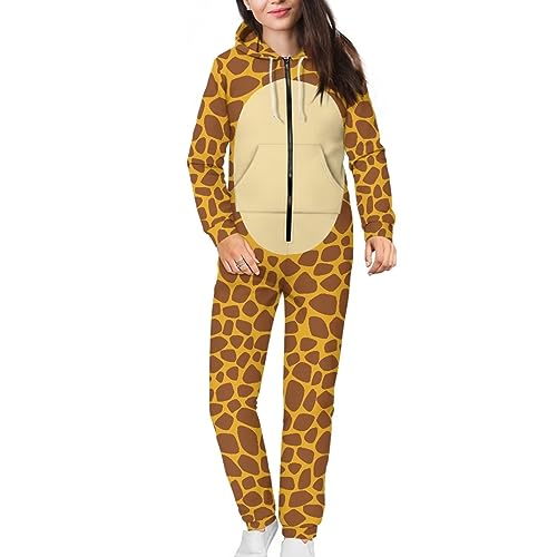 Adult Onesie Hooded One-Piece Pajama Zipper Jumpsuit for Men and Women I930