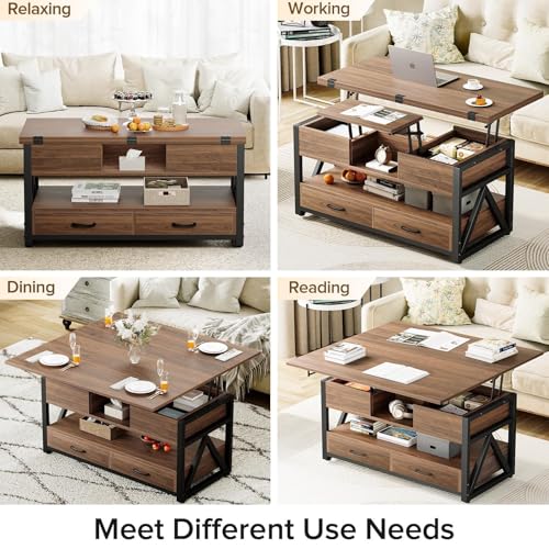 Lift Top Coffee Table with Storage Drawers L3789