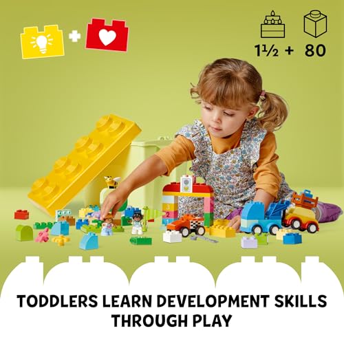 Classic Cars and Trucks Brick Box Playset, STEM Toy for Toddlers 18 Months Plus T233