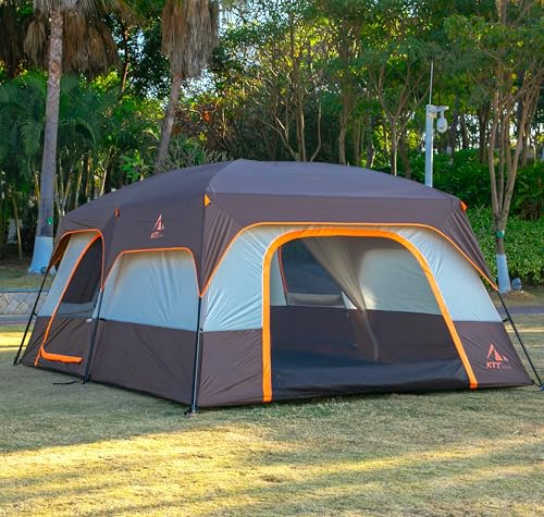 Extra Large Family Cabin Tent for Camping, 2 Rooms, 3 Doors, Waterproof E6603