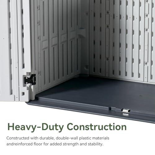 Outdoor Storage Shed with Floor, Waterproof Vertical Cabinet I260366
