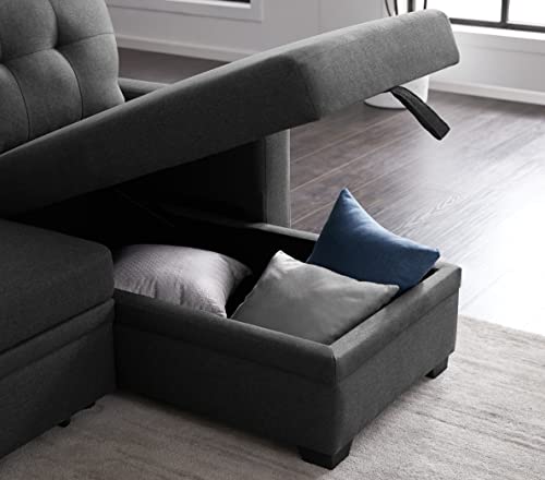 4-in-1 Convertible L Shaped Couch with Pull Out Bed and Storage Z983