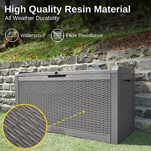 Outdoor Storage Box 31 Gallon Waterproof Resin Deck Box V3075