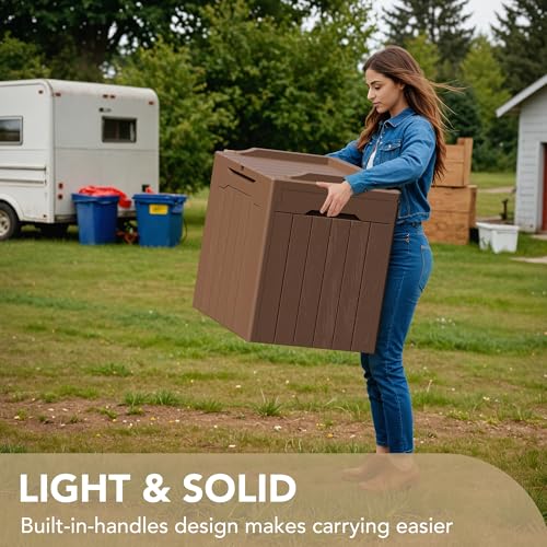 30 Gallon Waterproof Resin Deck Box for Outdoor Patio and Garden Storage Q30388