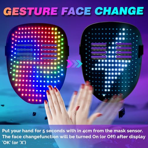 LED Mask with Gesture Sensing for Halloween Party D76447