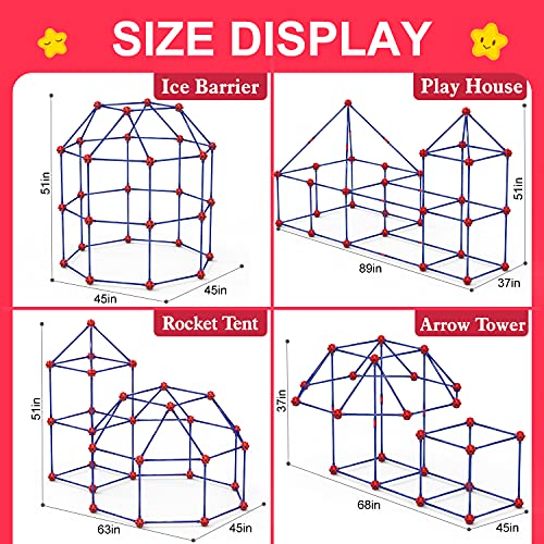 Fort Building Kit for Kids, STEM Construction Toys, 140 Pieces V503086