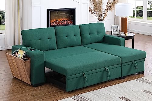 4-in-1 Convertible L Shaped Couch with Pull Out Bed and Storage Z983
