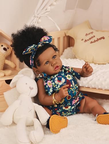 22.8 Inch Realistic African American Baby Doll with Soft Body K201
