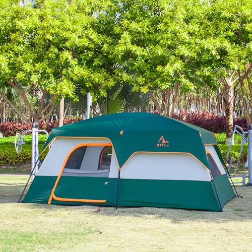 Extra Large Family Cabin Tent 2 Rooms 3 Doors 3 Windows Waterproof for Camping H460
