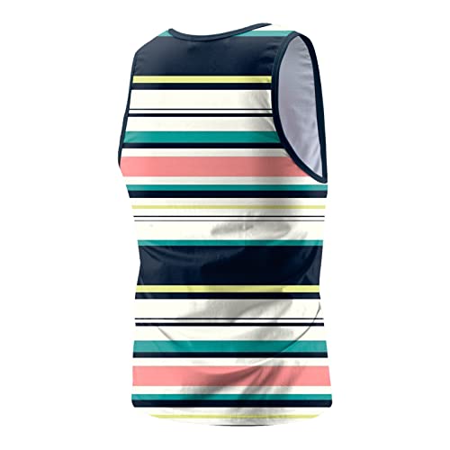 Mens Striped Sleeveless Athletic Tank Tops for Gym Workout Z9764