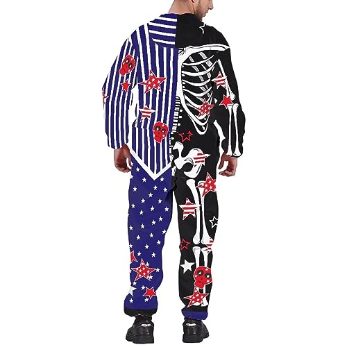Adult Onesie Hooded One-Piece Pajama Zipper Jumpsuit for Men and Women I930