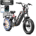 eAhora Juliet/Juliet II [2024 Newest] Electric Bike for Adults 1000W/1500W 48V/52V 60Ah 100+Miles Long Range E-Bike 20" Fat Tire Full Suspension E Bike with Dual Hydraulic Brakes
