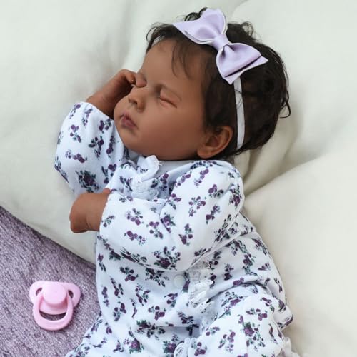 20 Inch Realistic Newborn Baby Dolls African American Gift for Kids Age 3 D188