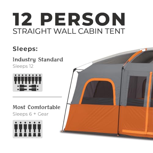Family Camping Tent for 10-12 Person, Multi Room Cabin Tent for Car Camping I912138