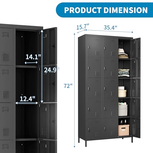 Steel Lockers for Employees, Lockable Storage Cabinet with Assembly X270