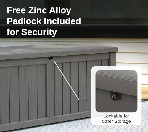 Outdoor Storage Box 31 Gallon Waterproof Resin Deck Box V3075