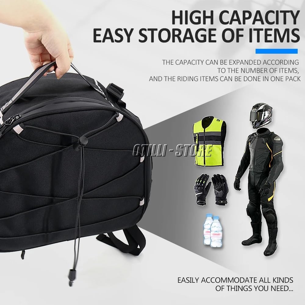 Motorcycle Tail Bag Waterproof Nylon Black G139104