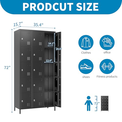 Metal Lockers with Shelves 72" H for Employees C448234
