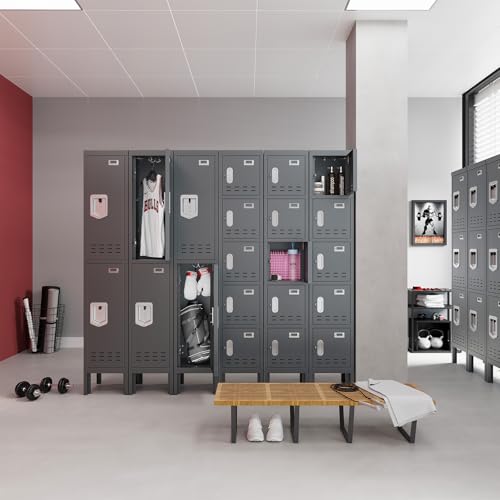 5-Door Steel Storage Locker with Hooks and Card Slots M92401