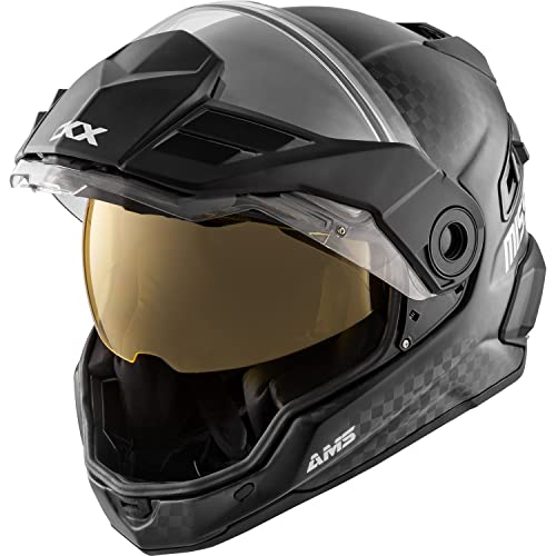 Carbon Solid Full Face Helmet with Double Shield J385494