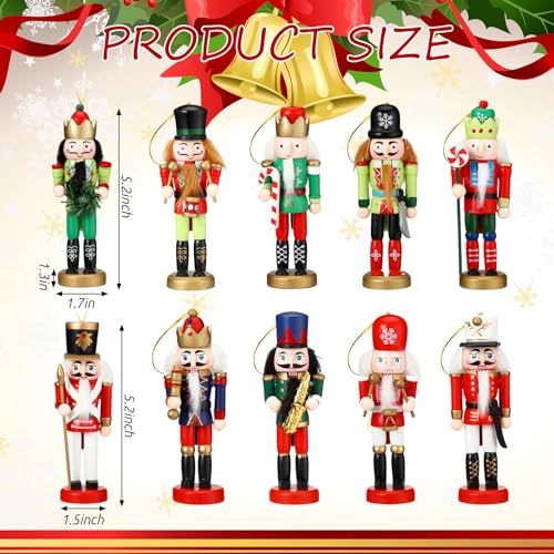 Christmas Nutcracker Ornaments Wooden Hanging Decorations 5 Inch H421