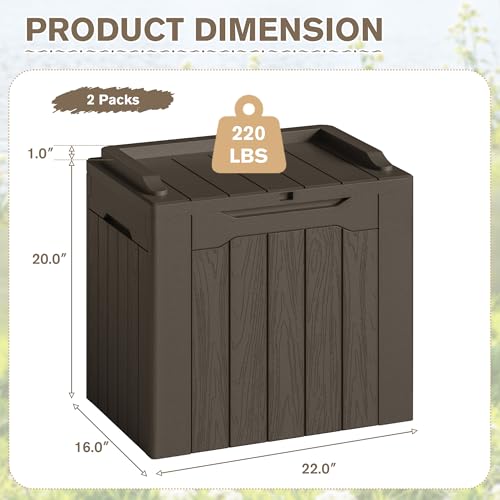 31 Gallon Resin Deck Box Waterproof Indoor Outdoor Storage for Patio Cushions and Garden Tools L90121