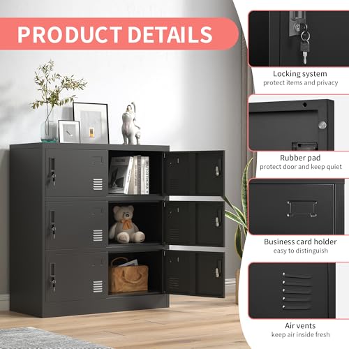 Steel Storage Locker Cabinet with Lock and Card Slot for Office, Gym, Home, School V427708