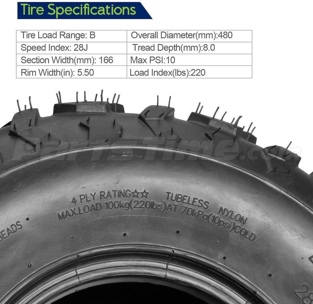 19x7-8 All Terrain ATV Tire 4PR UTV Sport Quad Tires (2Piece) K453554