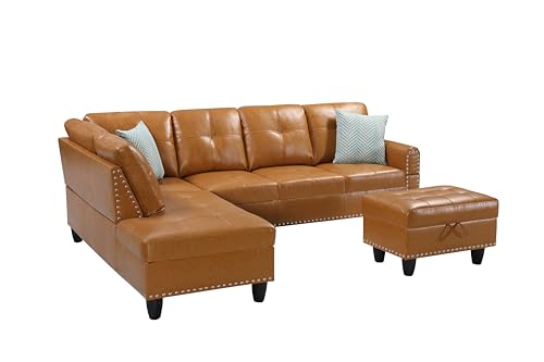 4-in-1 Convertible L Shaped Couch with Pull Out Bed and Storage Z983