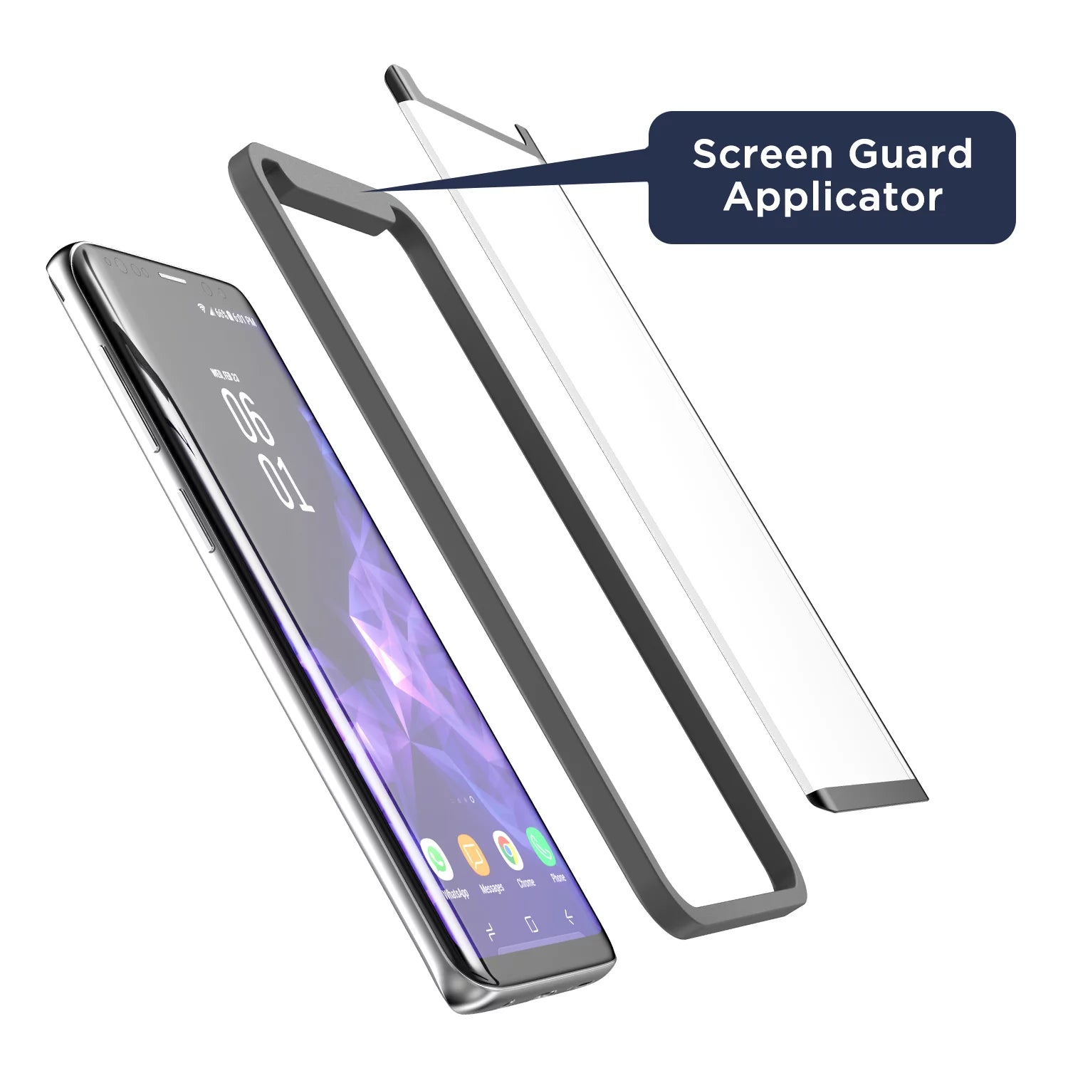 Tempered Glass Screen Protector for Galaxy S9 Plus with Applicator Q699