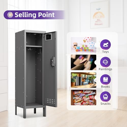Metal Cabinet with Lockable Door for Office, Gym, School, Home A290
