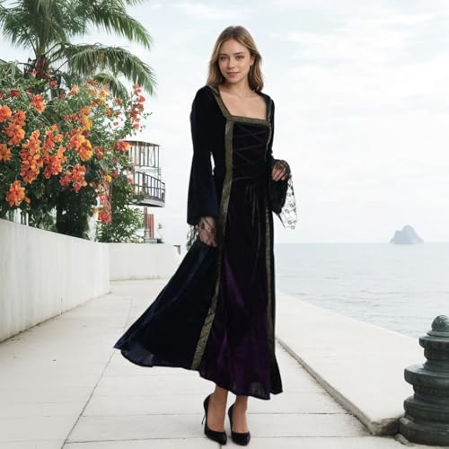 Medieval Tea Party Dress with Bubble Sleeves and Belt J695606