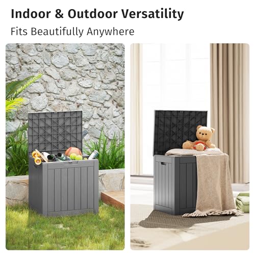 Outdoor Storage Box 31 Gallon Waterproof Resin Deck Box V3075