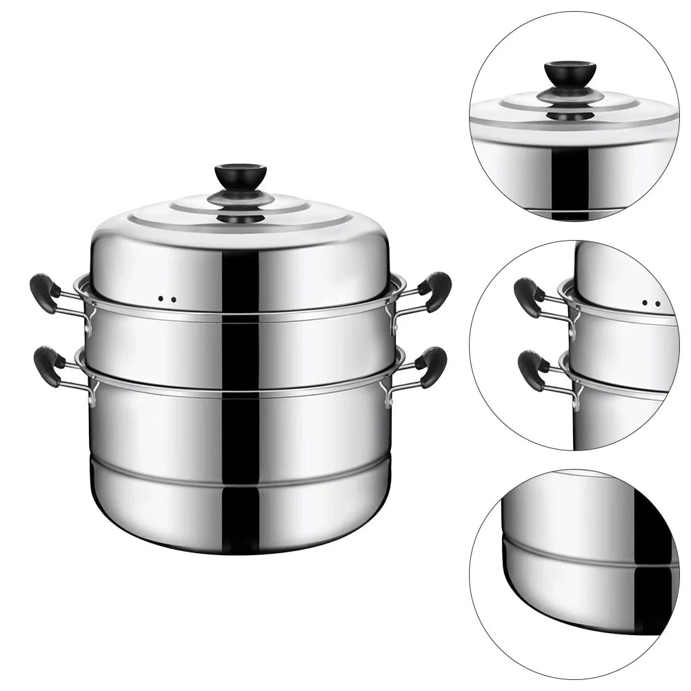 Stainless Steel Three Layers Steamer Pot L604