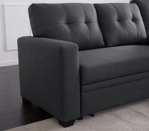 4-in-1 Convertible L Shaped Couch with Pull Out Bed and Storage Z983