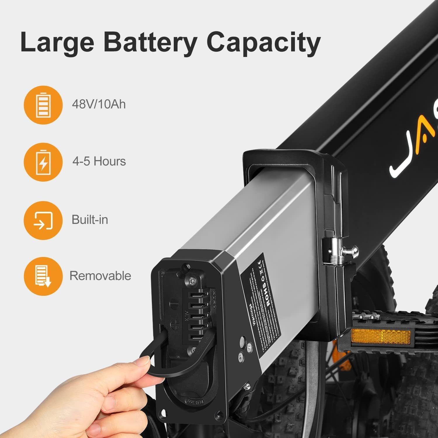 Electric Bike Battery 48V 10Ah Removable Rechargeable H5977