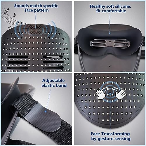 LED Face Mask with Gesture Sensing for Halloween Costume M971