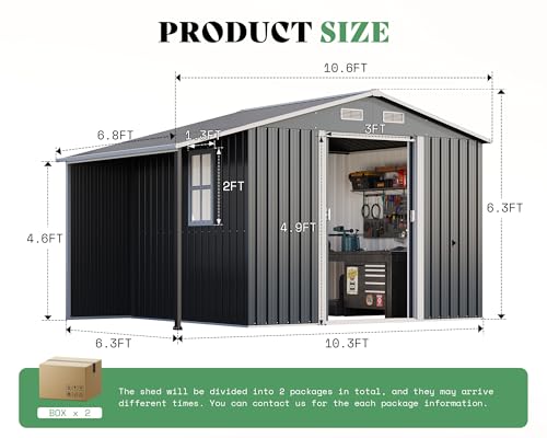 Outdoor Storage Shed with Sliding Doors and Windows O257