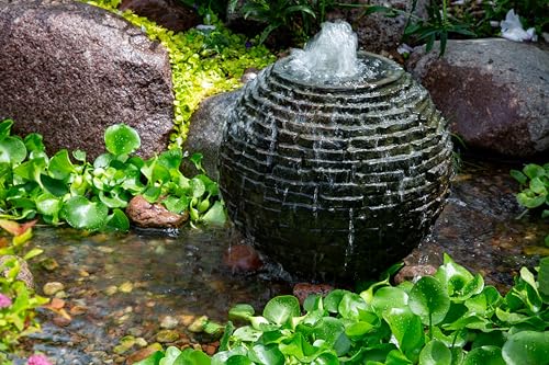 Stacked Slate Sphere Water Fountain for Garden E42324