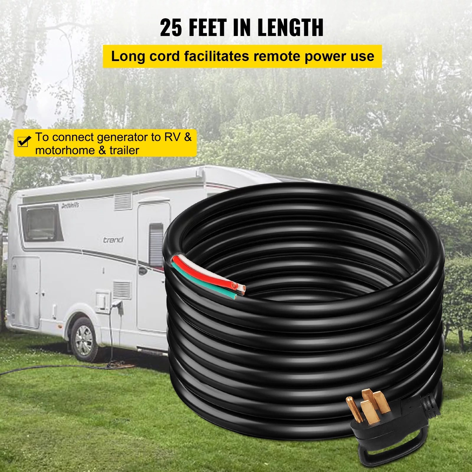 RV Extension Cord 25ft 50Amp, Heavy Duty Generator Cord Y5962