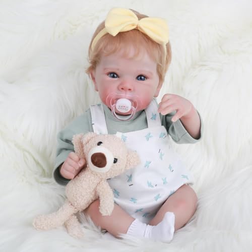 18-Inch Realistic Reborn Baby Doll with Blonde Hair and Weighted Cloth Body E16637