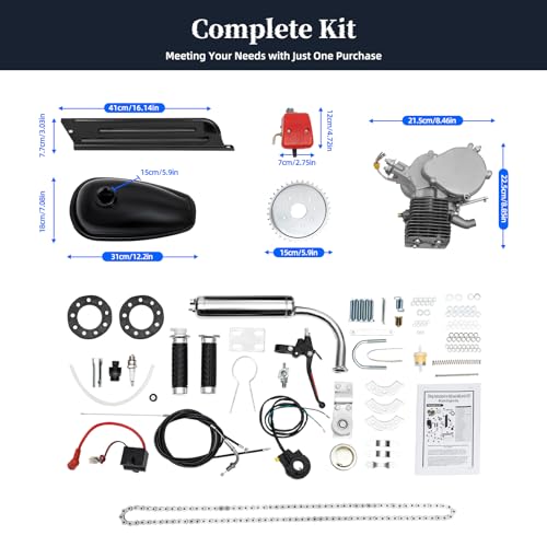 100CC 4-Stroke Bicycle Engine Kit Gas Motorized Bike F147004